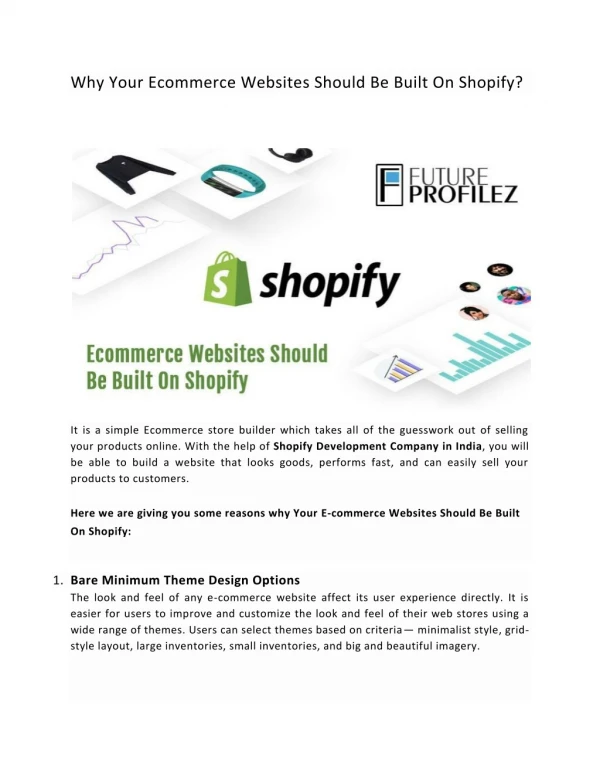 Why Your Ecommerce Websites Should Be Built On Shopify?