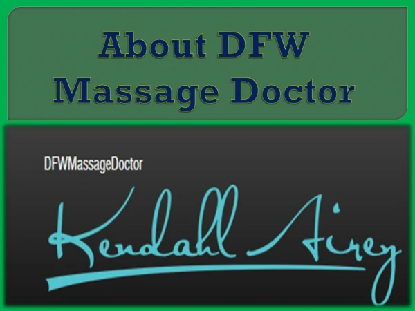 About DFW Massage Doctor