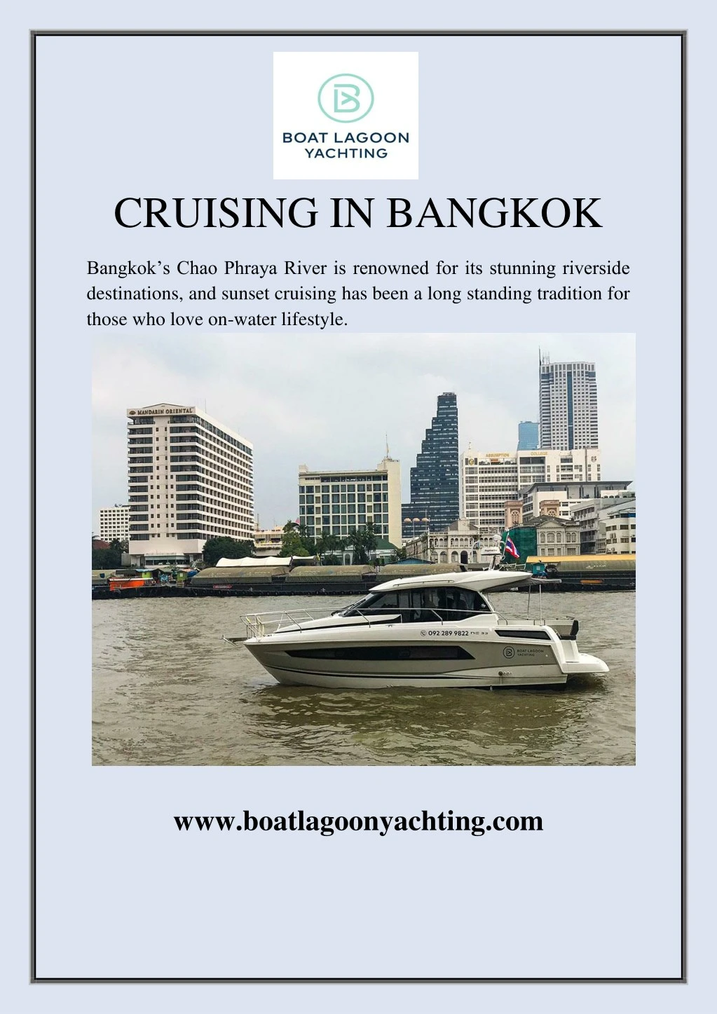cruising in bangkok