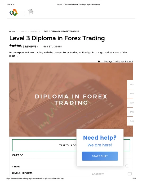Level 3 Diploma in Forex Trading - Alpha Academy