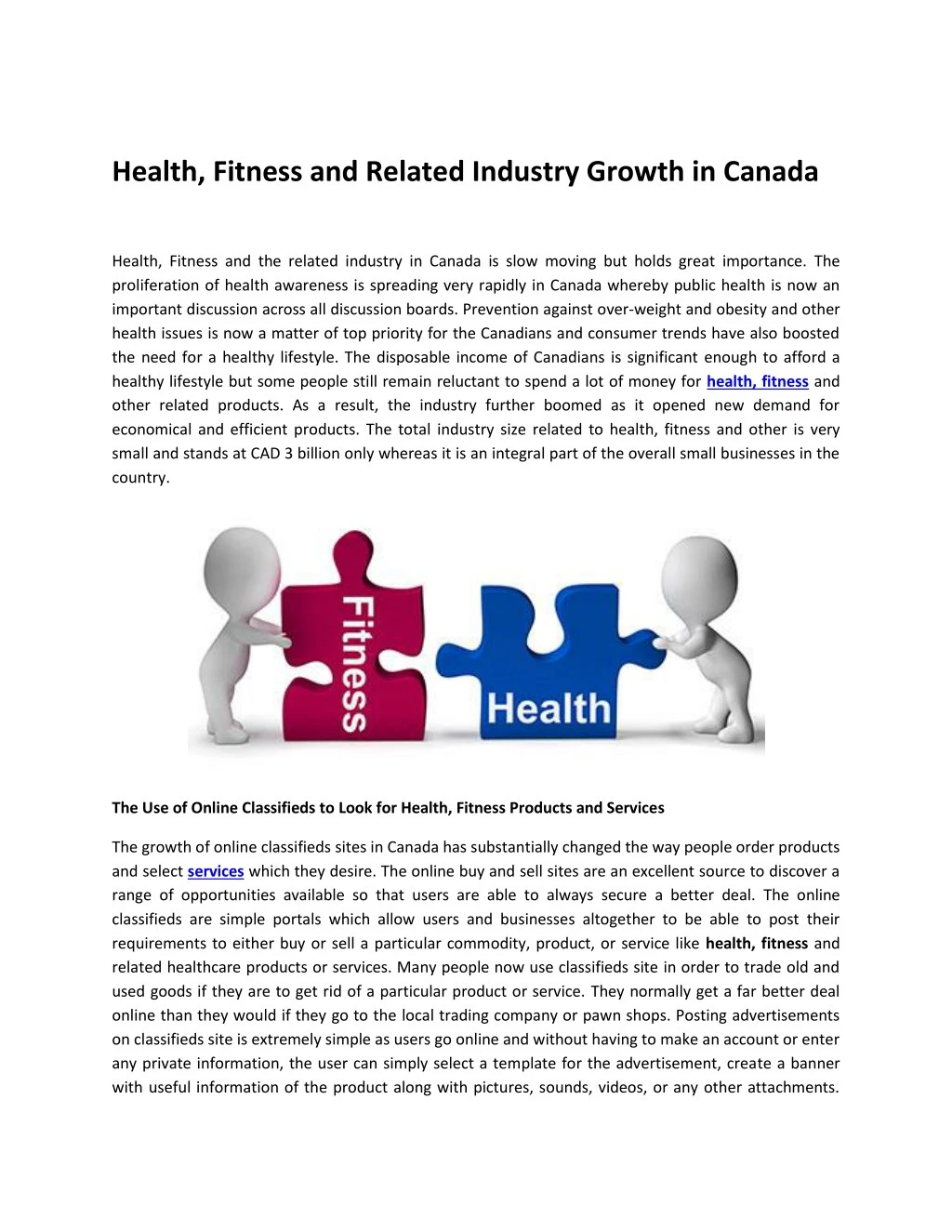 health fitness and related industry growth