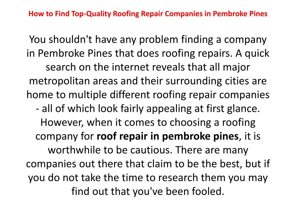 how to find top quality roofing repair companies