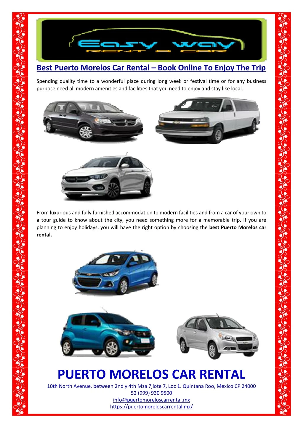 best puerto morelos car rental book online