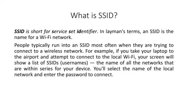 What is SSID? How to check SSID through smart wizard?