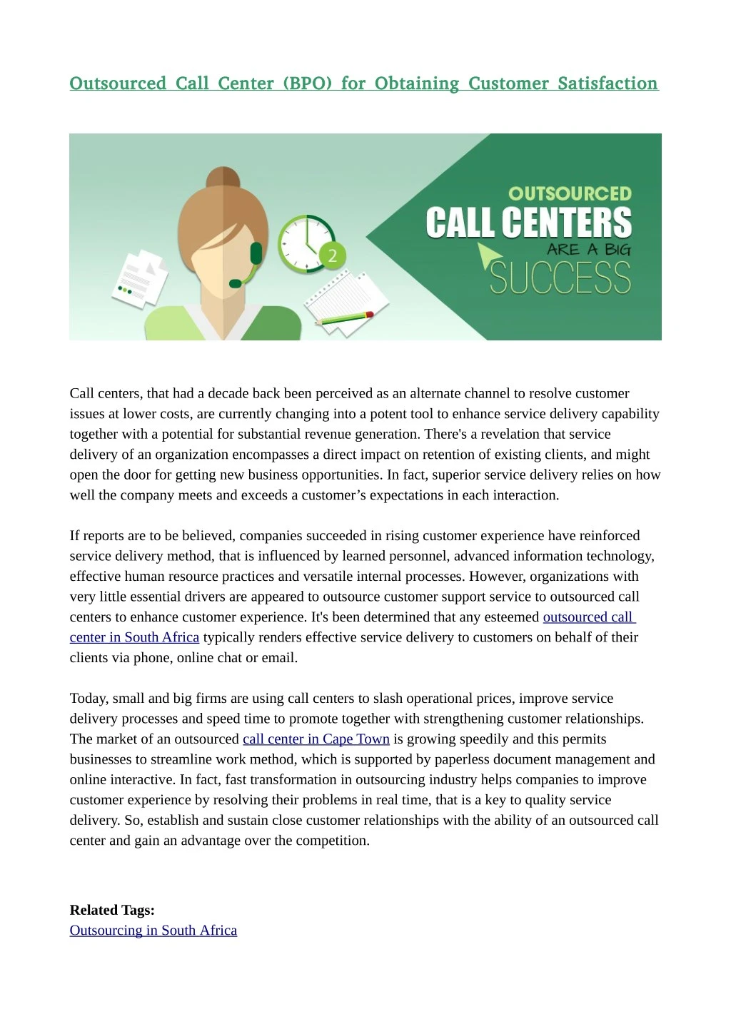 outsourced call center bpo for obtaining customer