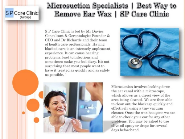 Microsuction Specialists | Best Way to Remove Ear Wax | SP Care Clinic