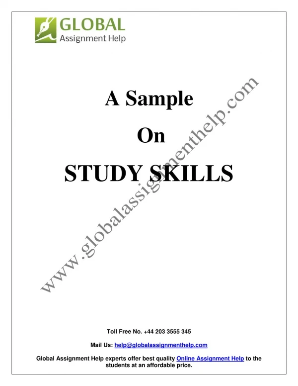 A Sample report on Study Skills by Academic Experts