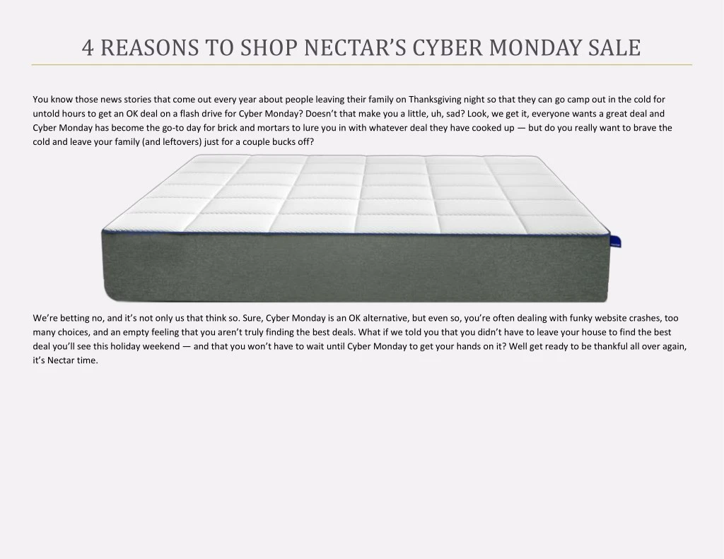 4 reasons to shop nectar s cyber monday sale