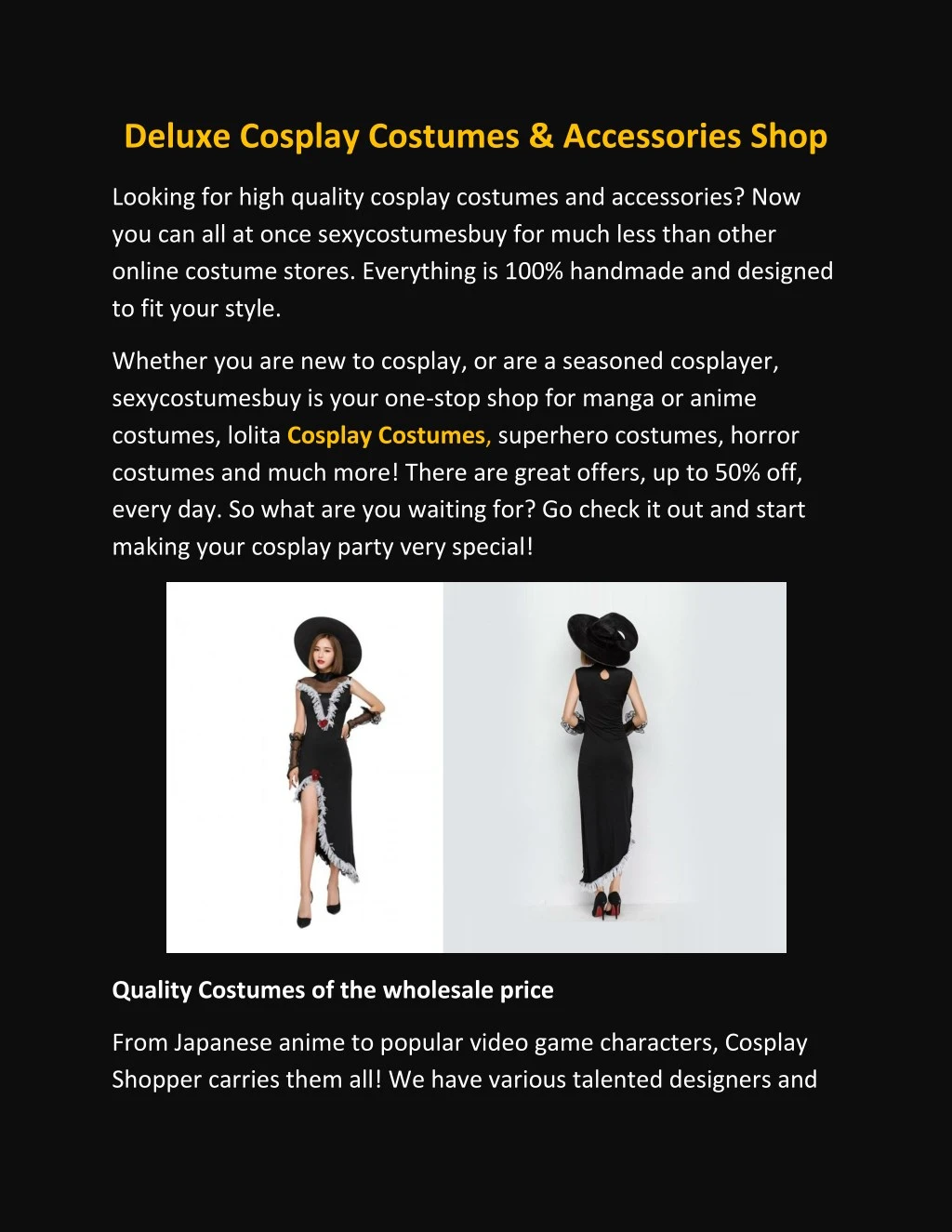 deluxe cosplay costumes accessories shop