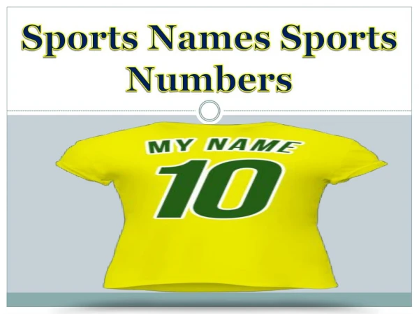 Sports Names Sports Numbers