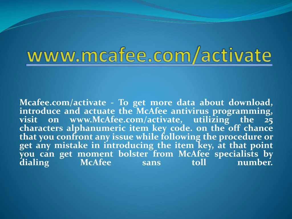 www mcafee com activate