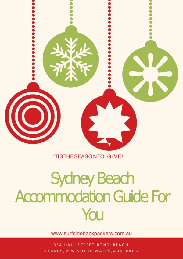 Sydney Beach Accommodation Guide For You at Best Price