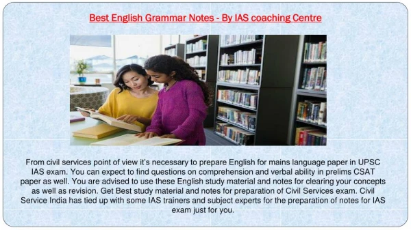 Best English Grammar Notes - By Top IAS Coaching Centre