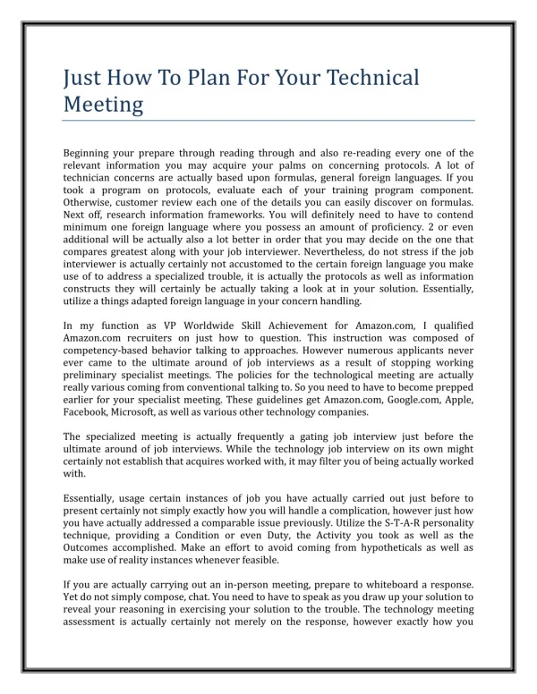 23Just How To Plan For Your Technical Meeting