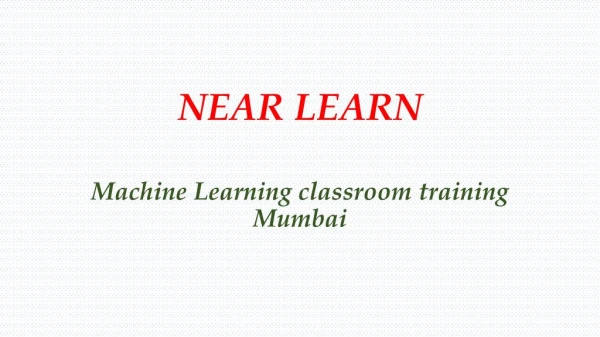 Machine Learning Online Certificate mumbai