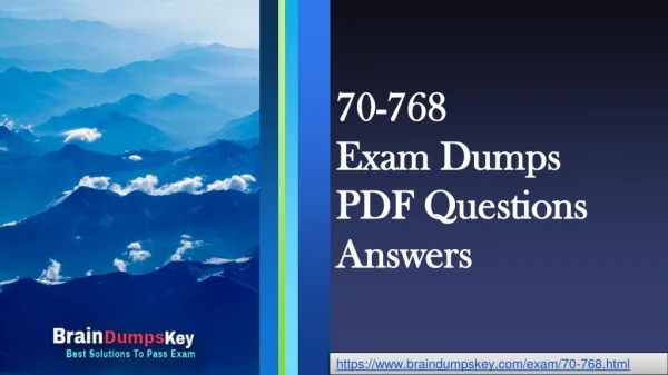 Prepare Accurate 70-768 Exam PDF Questions