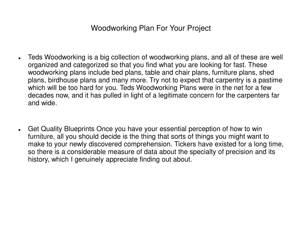 woodworking plan for your project