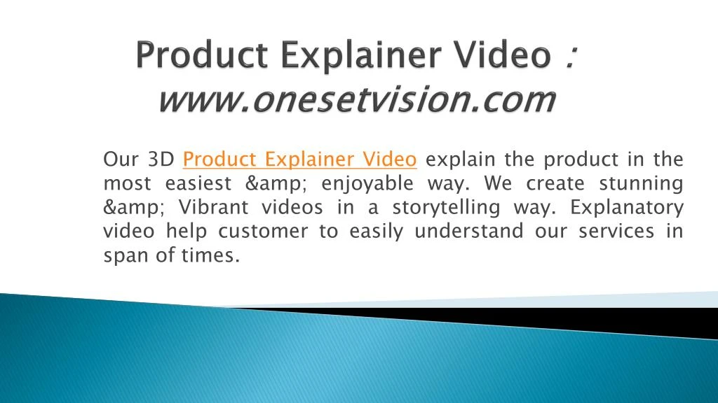 product explainer video www onesetvision com