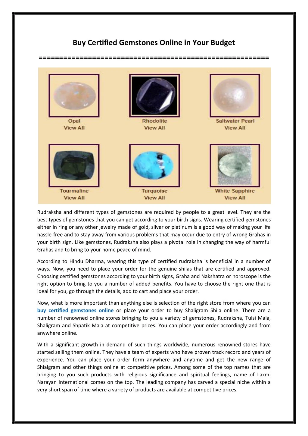 buy certified gemstones online in your budget