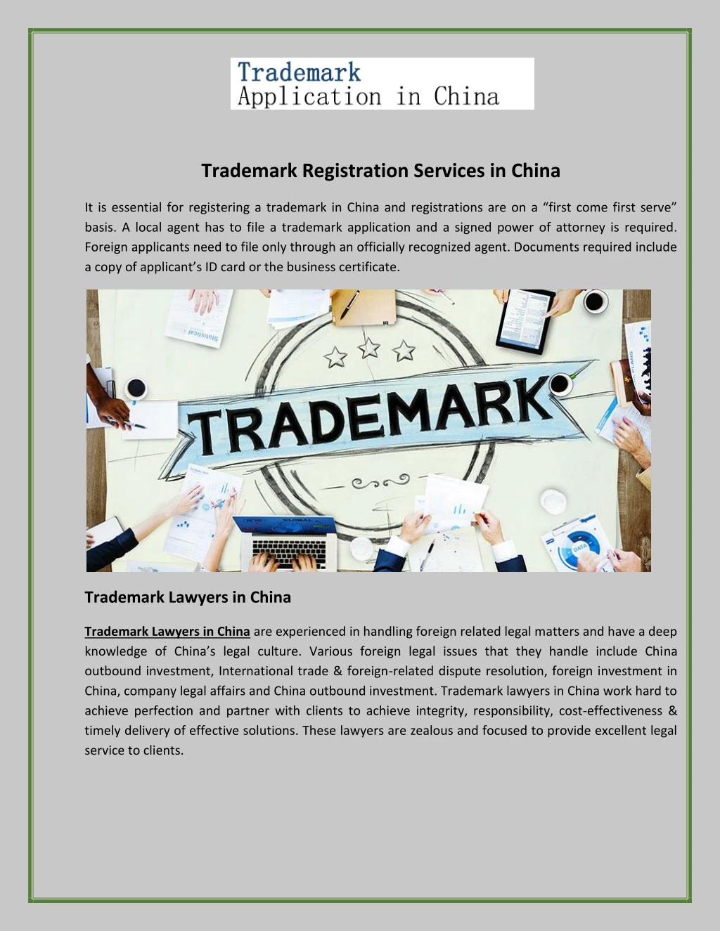trademark registration services in china