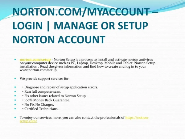 norton com myaccount login manage or setup norton account