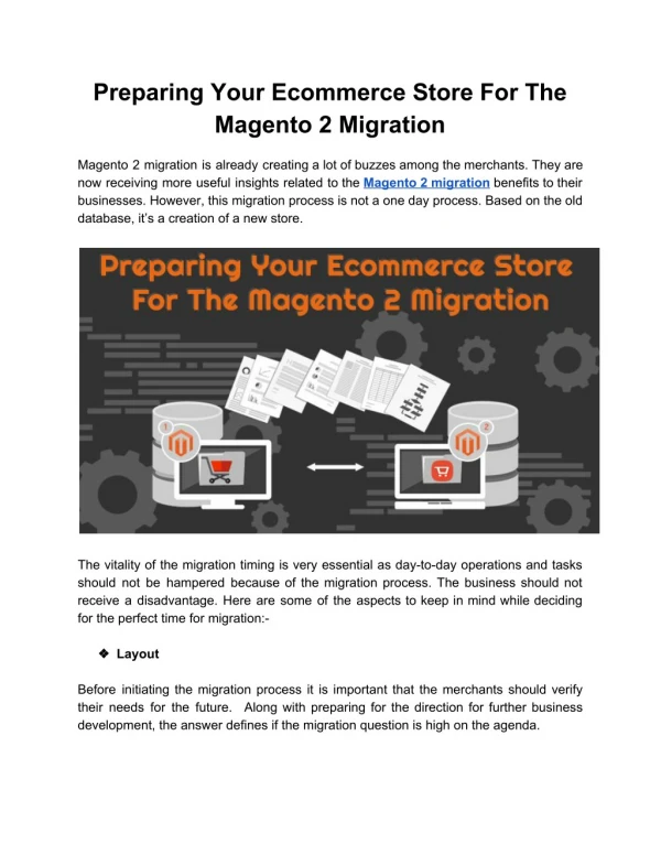 Preparing Your Ecommerce Store For The Magento 2 Migration