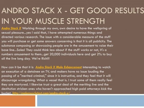 Andro Stack X - Improve Your Stamina Level