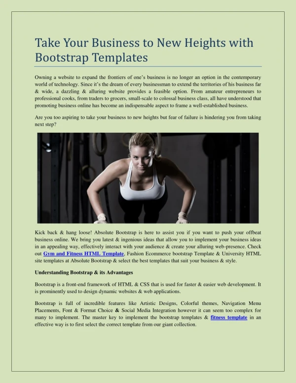 Gym and Fitness HTML Template