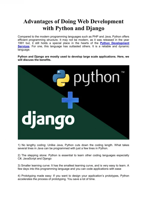 Advantages of Doing Web Development with Python and Django