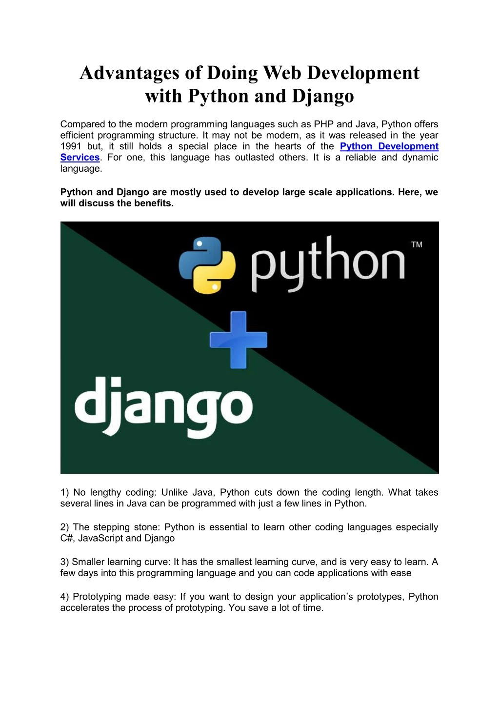 advantages of doing web development with python