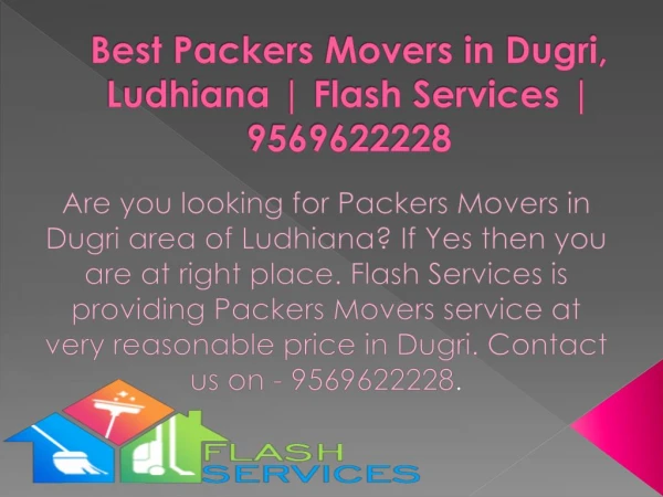 Best Packers Movers in Dugri, Ludhiana | Flash Services | 9569622228