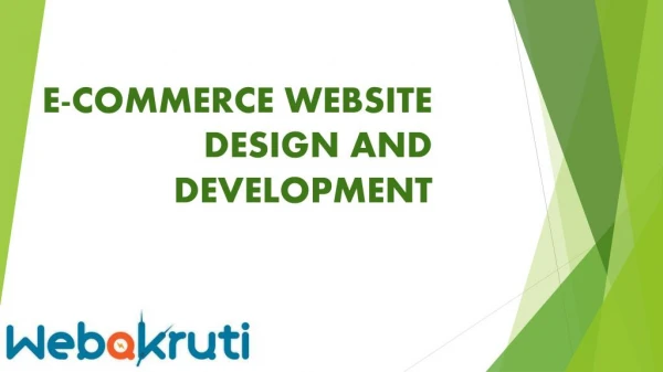 E COMMERCE WEBSITE DESIGN AND DEVELOPMENT