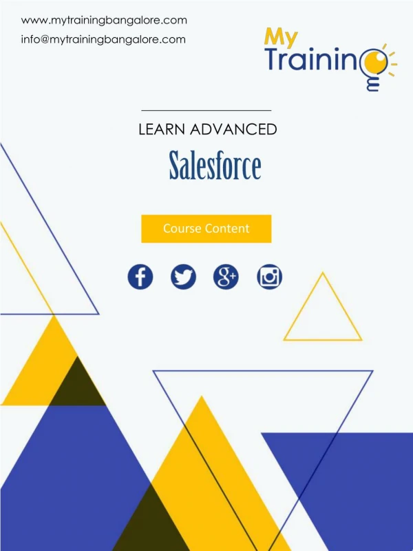 Best Salesforce CRM Training in Bangalore