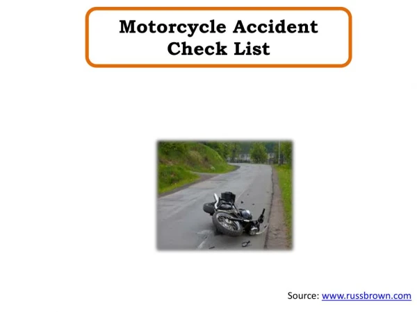 Motorcycle Accident Check List