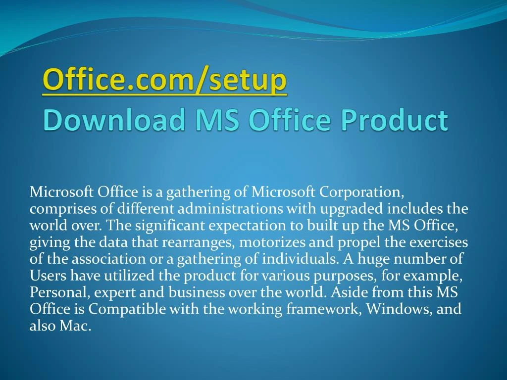 office com setup download ms office product