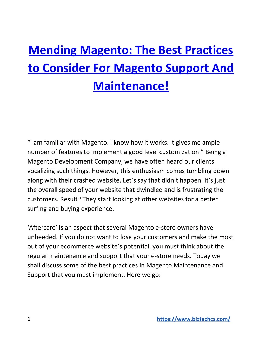 mending magento the best practices to consider