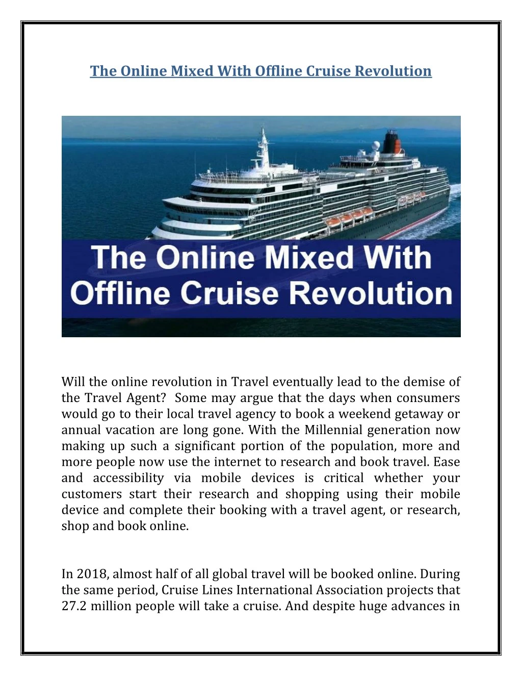 the online mixed with offline cruise revolution