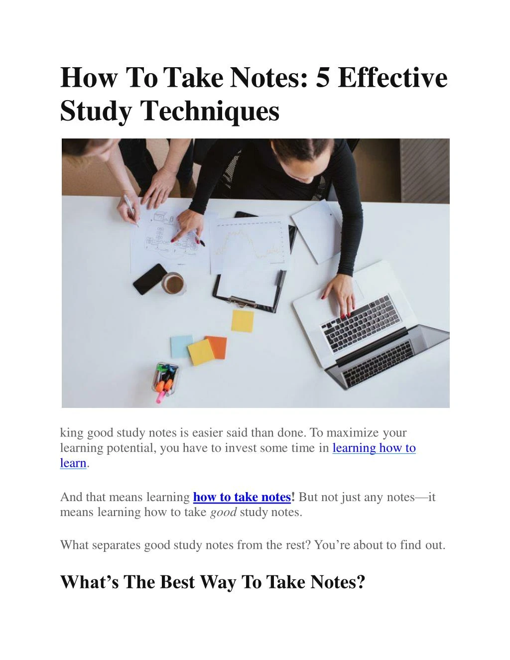 how to take notes 5 effective study techniques