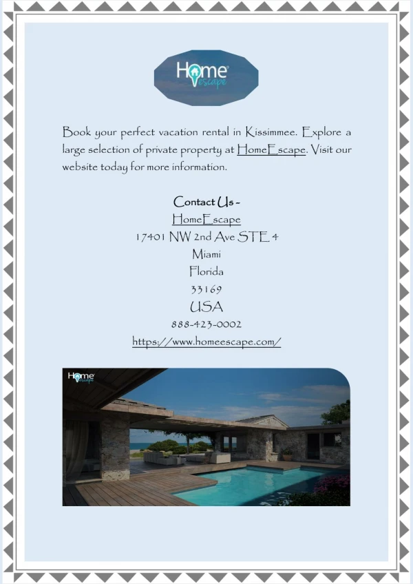 Vacation Rental Software at Homeescape.com