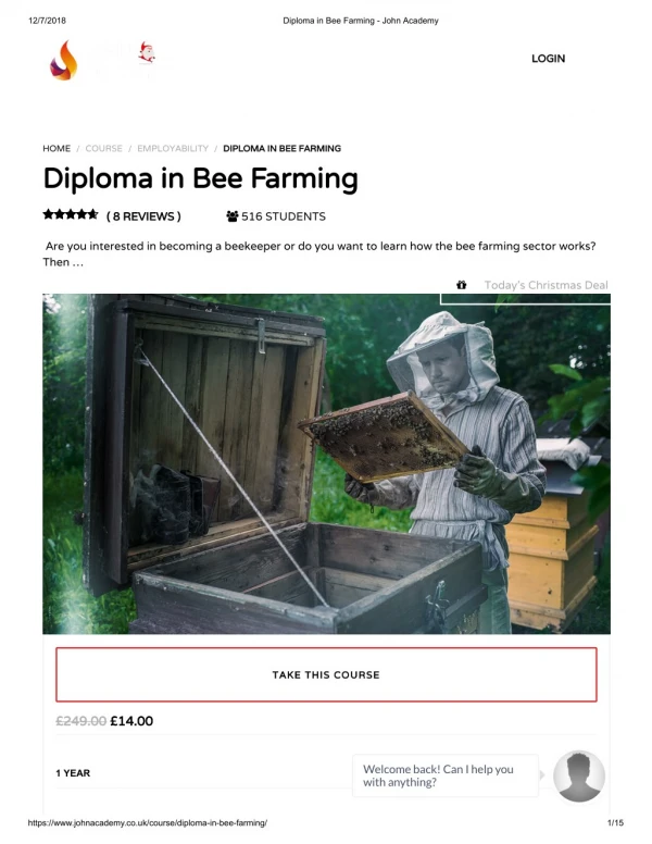 Diploma in Bee Farming - John Academy