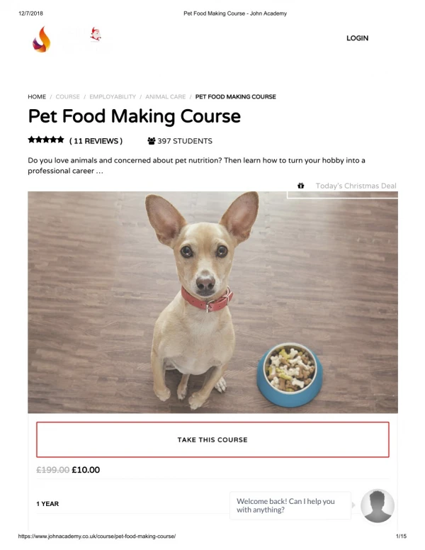 Pet Food Making Course - John Academy