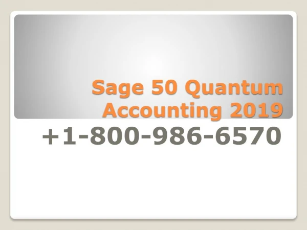 Sage 50 Quantum Accounting 2019