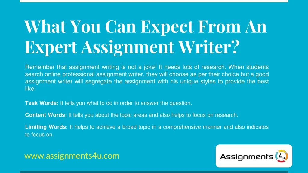 what you can expect from an expert assignment writer