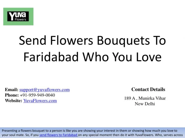 Send Flowers Bouquets To Faridabad Who You Love