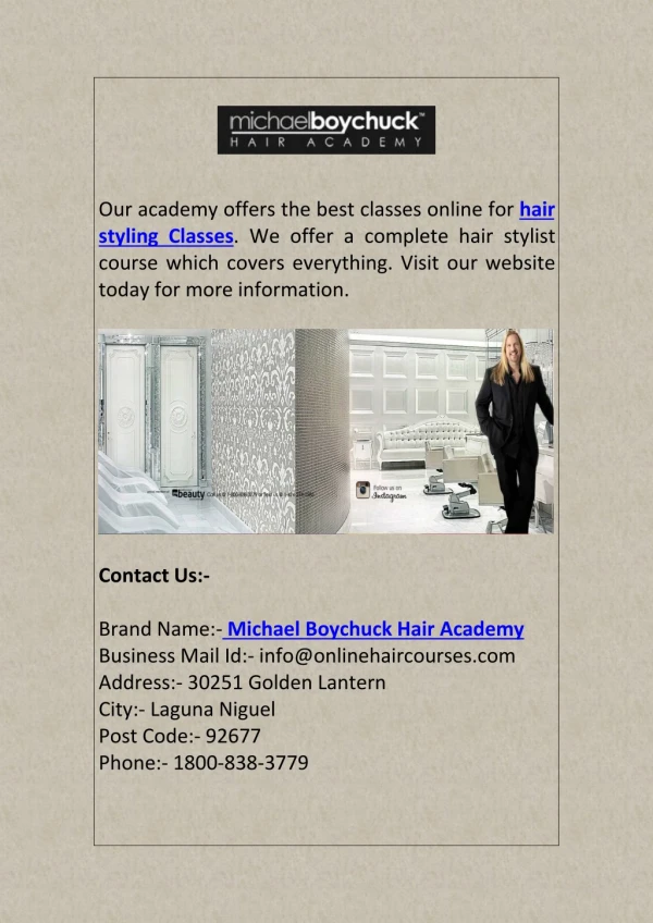 Hair Styling Classes & Courses Online