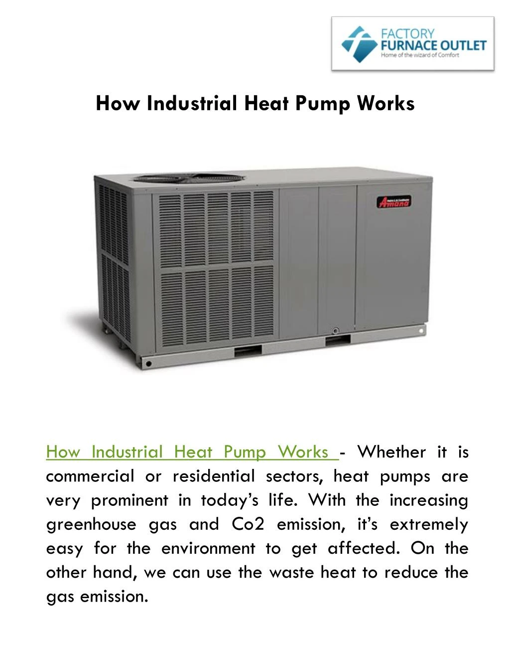 how industrial heat pump works