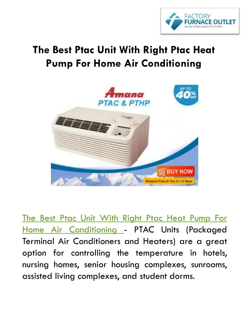 the best ptac unit with right ptac heat pump