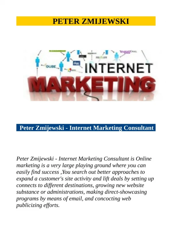 Peter Zmijewski - Internet Marketing Consultant