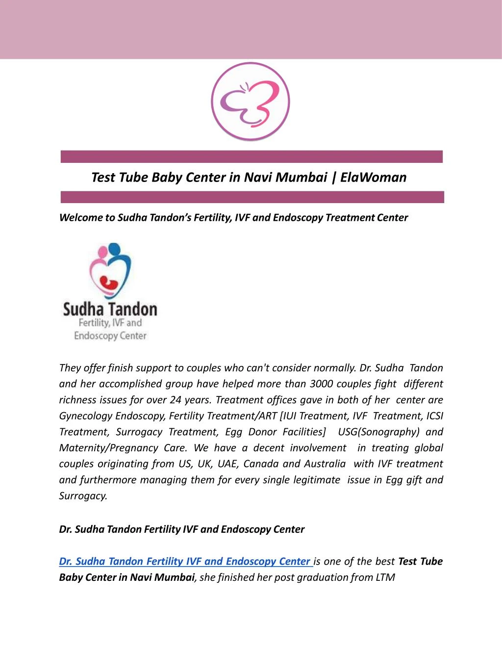 test tube baby center in navi mumbai elawoman