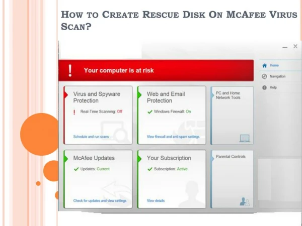 How to Create Rescue Disk On McAfee Virus Scan?